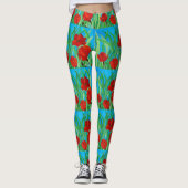 Leggings met rode tulpen (Voorkant)
