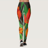 Leggings met rode tulpen (Achterkant)