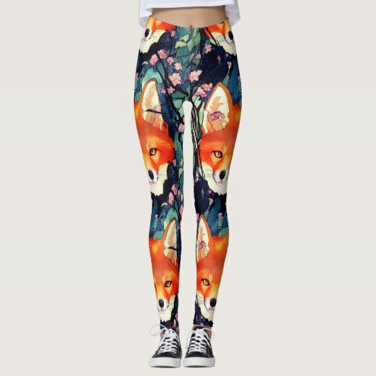 Leggings met rode vos (Voorkant)