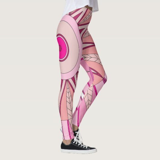 Leggings met rode warme kunst (Rechts)