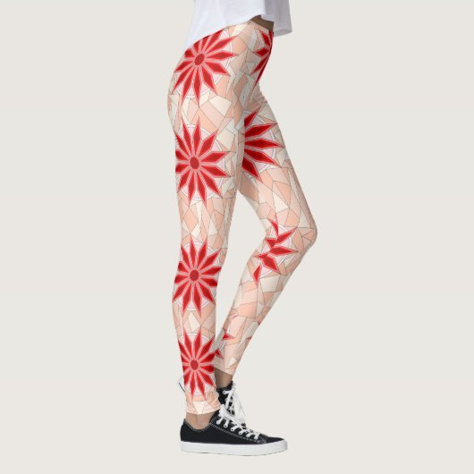 Leggings met rode warme kunst (Rechts)