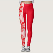 Leggings met rode warme kunst (Voorkant)