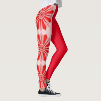 Leggings met rode warme kunst