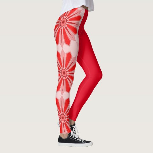 Leggings met rode warme kunst (Rechts)