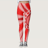 Leggings met rode warme kunst (Voorkant)