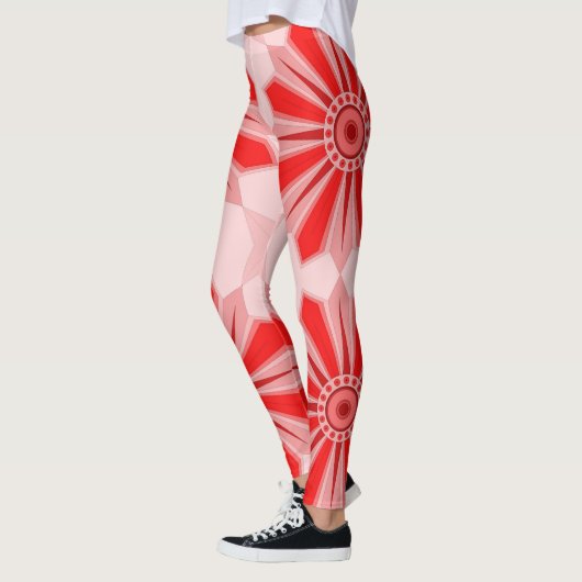 Leggings met rode warme kunst (Links)