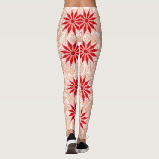 Leggings met rode warme kunst (Achterkant)