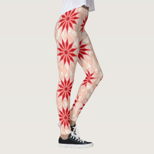 Leggings met rode warme kunst (Rechts)