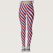 Leggings met rode witte en blauwe streep (Voorkant)