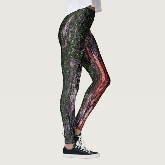 Leggings met rode zwarte boomschors (Rechts)
