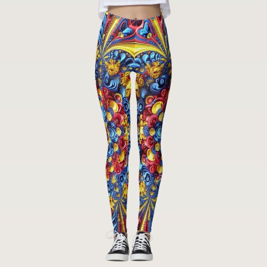 Leggings met Roemeens Kleuren ontwerp (Voorkant)