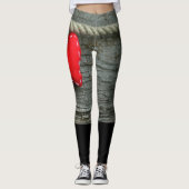 Leggings met rood hart en rode touwen (Voorkant)