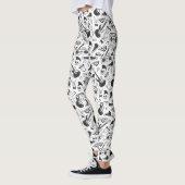 Leggings met rots en rolthema's - zwart-wit (Links)