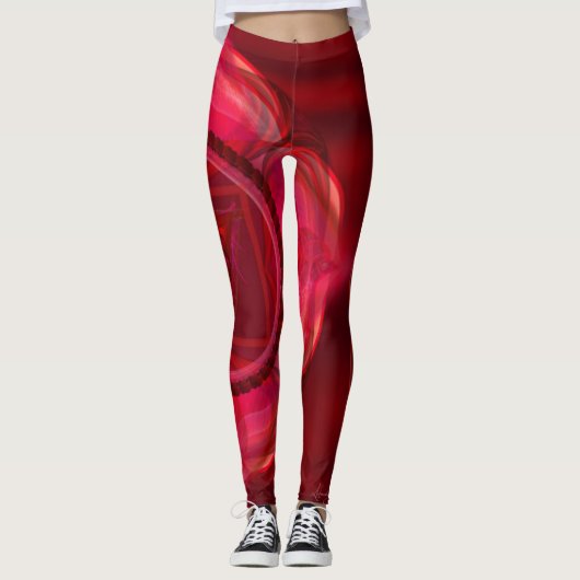 Leggings met Royal Red Mandala - Klaar voor Rock! (Voorkant)
