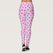 Leggings met roze, blauwe en Paarse pokkendot (Achterkant)