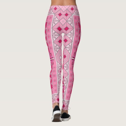 Leggings met roze casual kunst (Achterkant)