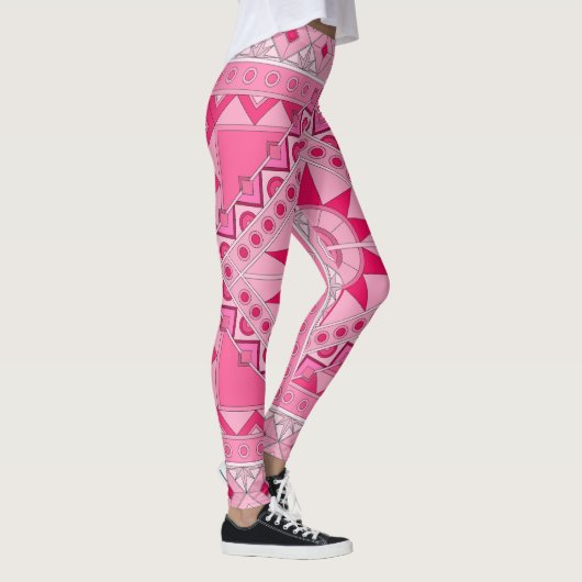 Leggings met roze casual kunst (Rechts)
