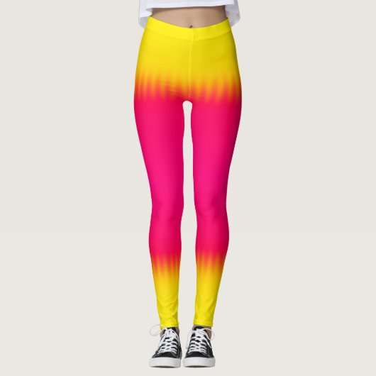 Leggings met roze en gele gradiënt (Voorkant)