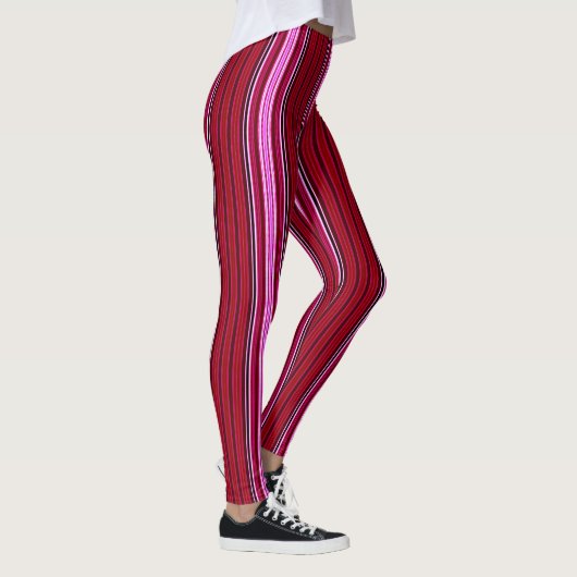 Leggings met roze en maroon Stripes