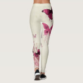 Leggings met roze en paarse vlinder (Achterkant)