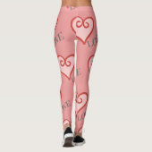 Leggings met roze en rode hardeschokken (Achterkant)