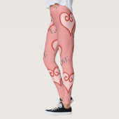 Leggings met roze en rode hardeschokken (Links)