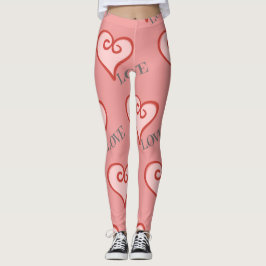 Leggings met roze en rode hardeschokken