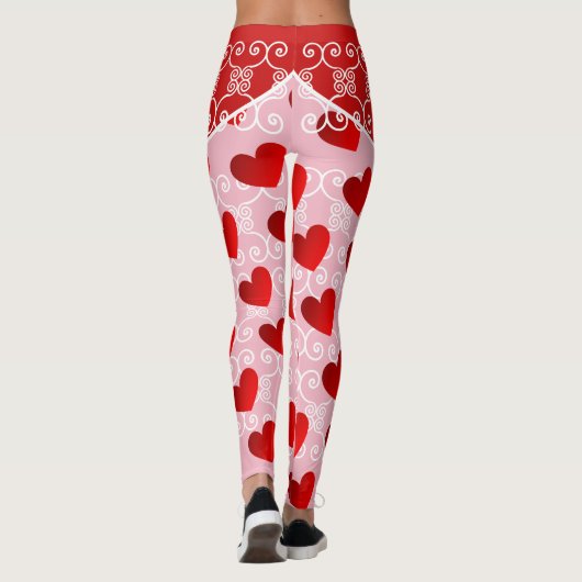 Leggings met roze en rode hars en schuifwiel (Achterkant)
