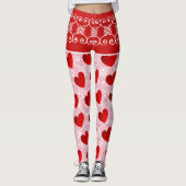 Leggings met roze en rode hars en schuifwiel (Voorkant)