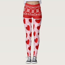 Leggings met roze en rode hars en schuifwiel