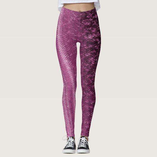 Leggings met roze en roestvrij borduurwerk (Voorkant)