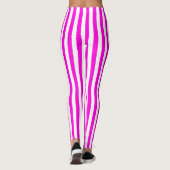 Leggings met roze en witte middenstreep (Achterkant)
