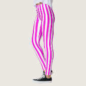 Leggings met roze en witte middenstreep (Links)