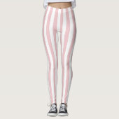 Leggings met roze en witte streep voor vrouwen (Voorkant)