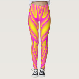 Leggings met roze gele wervelkolom