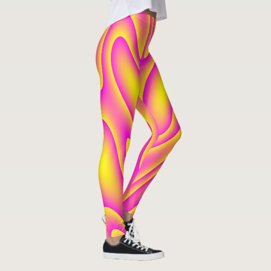 Leggings met roze gele wervelkolom (Rechts)