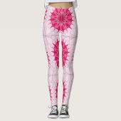 Leggings met roze mooie kunst (Voorkant)