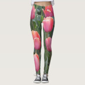 Leggings met roze tulp (Voorkant)