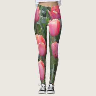 Leggings met roze tulp