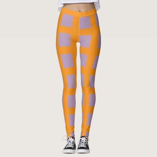 Leggings met schaakbordpatroon (Voorkant)