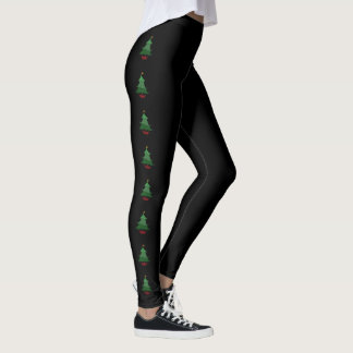 Leggings met schimmelige kerstboomschets