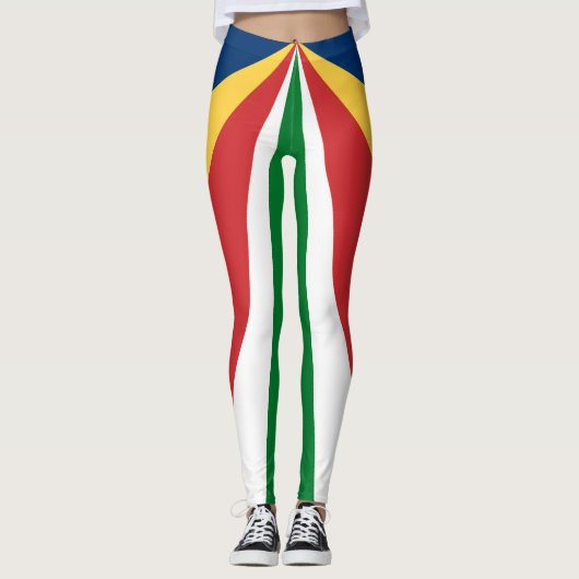 Leggings met Seychellen Kleuren ontwerp (Voorkant)