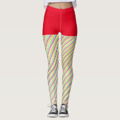 Leggings met snoepriet met rode bovenzijde (Voorkant)