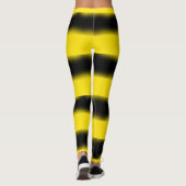 Leggings met strepen van zwarte en gele bij (Achterkant)