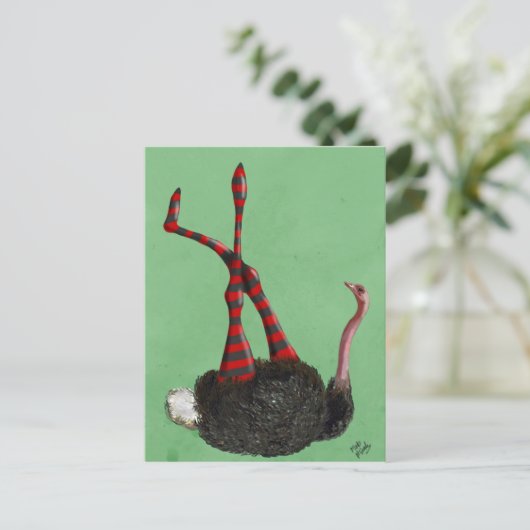 Leggings met struisgraaf briefkaart (Staand voorkant)