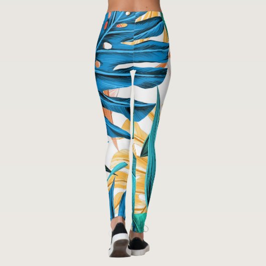 Leggings met tropische bladeren (Achterkant)