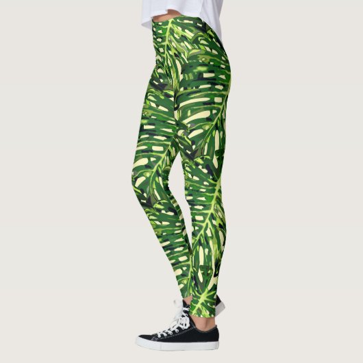 Leggings met tropische bladeren (Links)