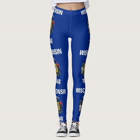 Leggings met vlag van de staat Wisconsin, Verenigd (Voorkant)