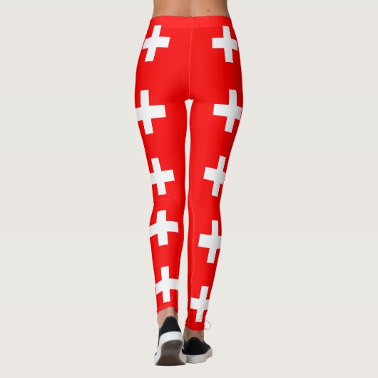 Leggings met vlag van Zwitserland (Achterkant)
