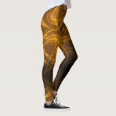 Leggings met wervelend gouden en bruine abstracte (Rechts)